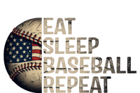 Eat Sleep Baseball Repeat Vintage Funny Baseball Player Usa Flag Pom Pom 12in Knit Beanie