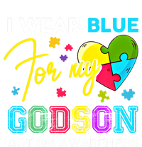 I Wear Blue For My Godson Autism Awareness Godmom Goddad Funny Gift Button