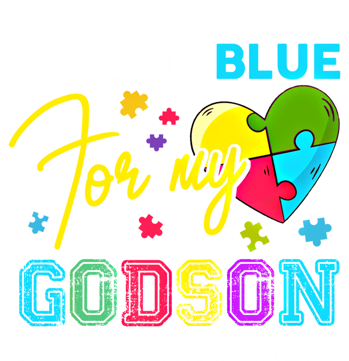 I Wear Blue For My Godson Autism Awareness Godmom Goddad Funny Gift Button