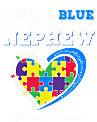 I Wear Blue For My Nephew Autism Awareness Uncle Aunt Puzzle Cute Gift T-Shirt