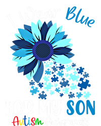 I Wear Blue For My Son Autism Awareness Sunflower Gift T-Shirt