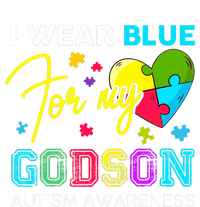 I Wear Blue For My Godson Autism Awareness Godmom Goddad Striped Beanie with Solid Band