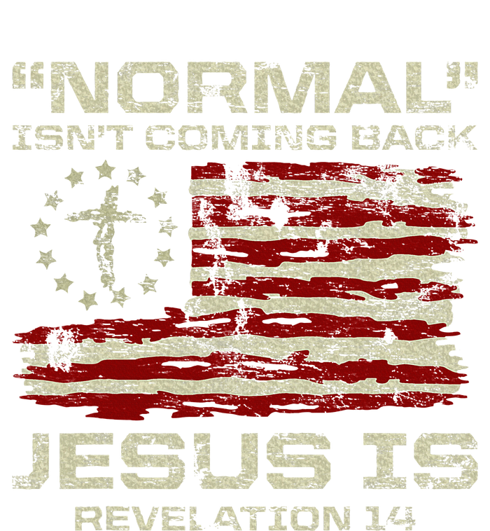 Normal IsnT Coming Back Jesus Is Christian American Flag T-Shirt