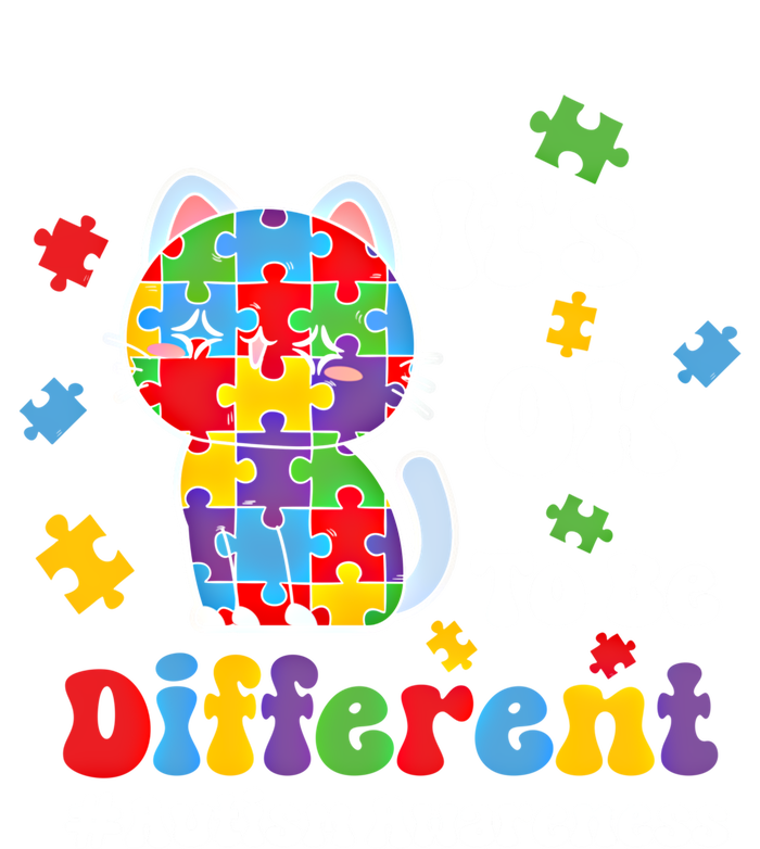 Its Ok To Be Different Cute Cat Autism Awareness Acceptance Cute Gift Full-Length Apron With Pockets