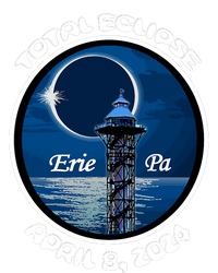 2024 Eclipse Erie Pa Tower Lake Ere April Path Of Totality Ladies Long Sleeve Shirt