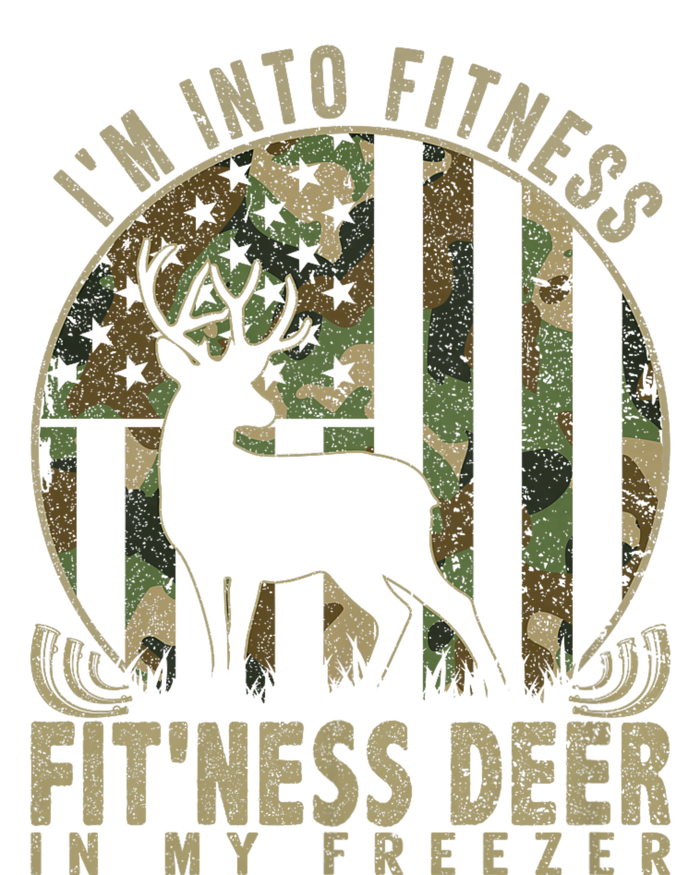 Funny IM Into Fitness FitNess Deer In My Freezer Deer High Crown Mesh Back Trucker Hat