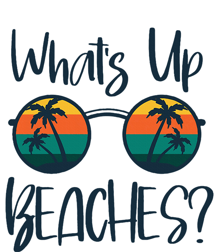 WhatS Up Beaches Funny Pun Beach Trip Summer Vacation High Crown Mesh Back Trucker Hat