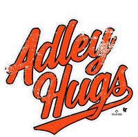 A.D.L.E.Y R.U.T.S.C.H.M.A.N Hug Script Baltimore Baseball Ladies PosiCharge Competitor Racerback Tank