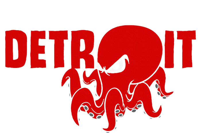 Down Town Detroit City Michigan Octopus Kraken Hockey T-Shirt