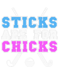 Sticks Are For Chicks Funny Field Hockey Player Women's Long Sleeve Flannel Pajama Set 