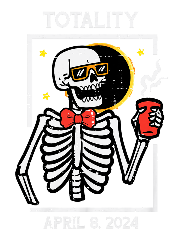 Solar Eclipse Skeleton Coffee Totality April 8 Tall T-Shirt