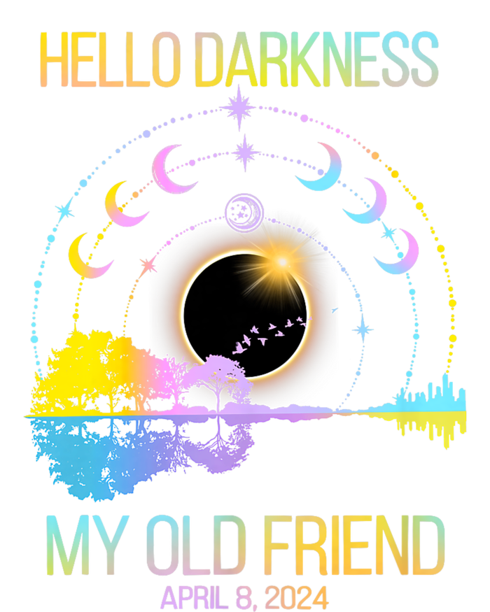 Hello Darkness My Old Friend April 08 Solar Eclipse Womens Cotton Relaxed Long Sleeve T-Shirt