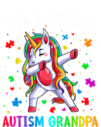 IM A Proud Autism Grandpa Dabbing Unicorn Autism Awareness Gift T-Shirt