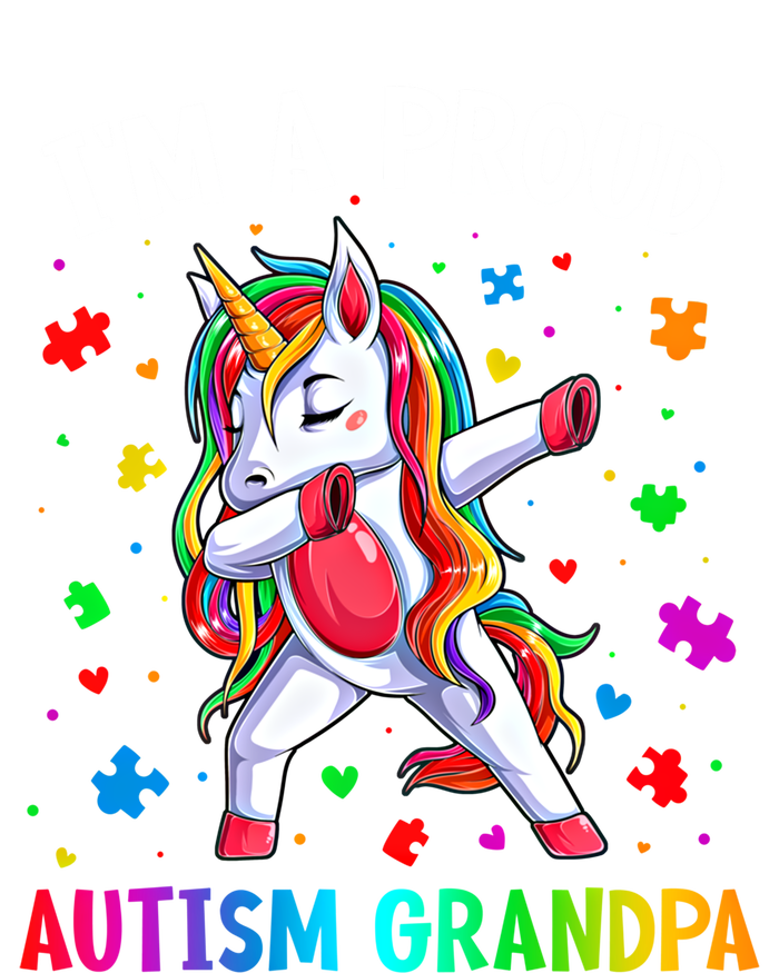 IM A Proud Autism Grandpa Dabbing Unicorn Autism Awareness Gift T-Shirt