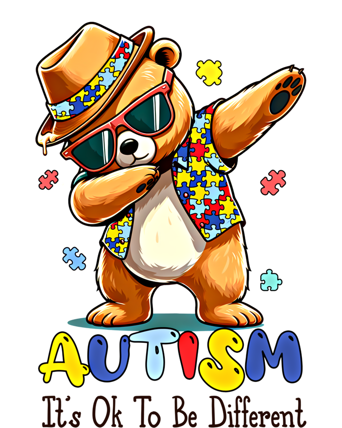 ItS Ok To Be Different Autism Awareness Dabbing Bear Animal Gift Kids Hoodie