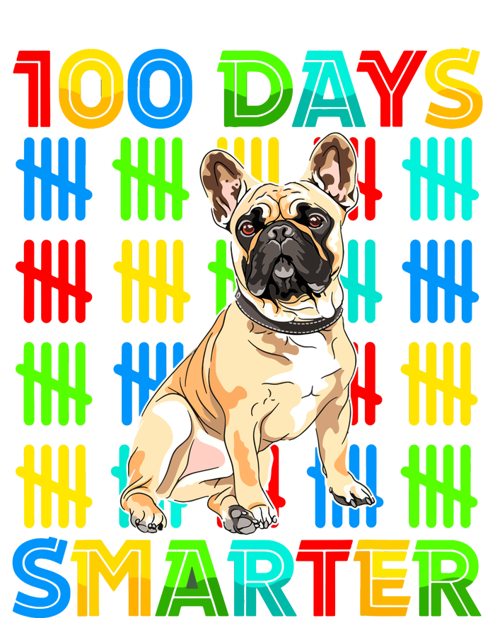 100 Days Smarter Frenchie Dog Lovers 100 Days Of School V-Neck T-Shirt