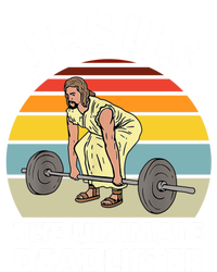 Vintage Retro Jesus The Ultimate Deadlifter Funny Gym Bodybuliding Performance Long Sleeve Polo