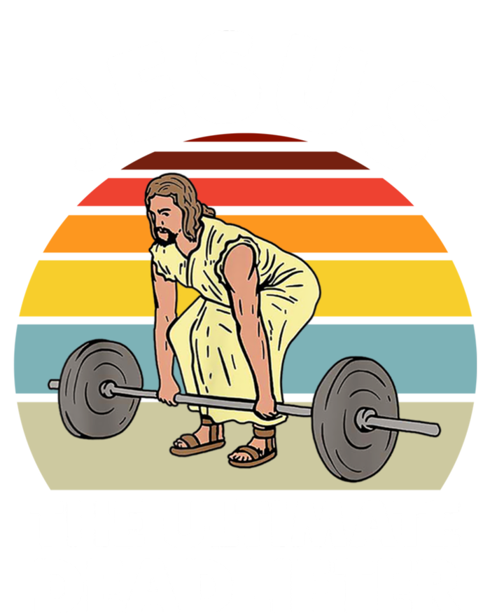 Vintage Retro Jesus The Ultimate Deadlifter Funny Gym Bodybuliding Performance Long Sleeve Polo