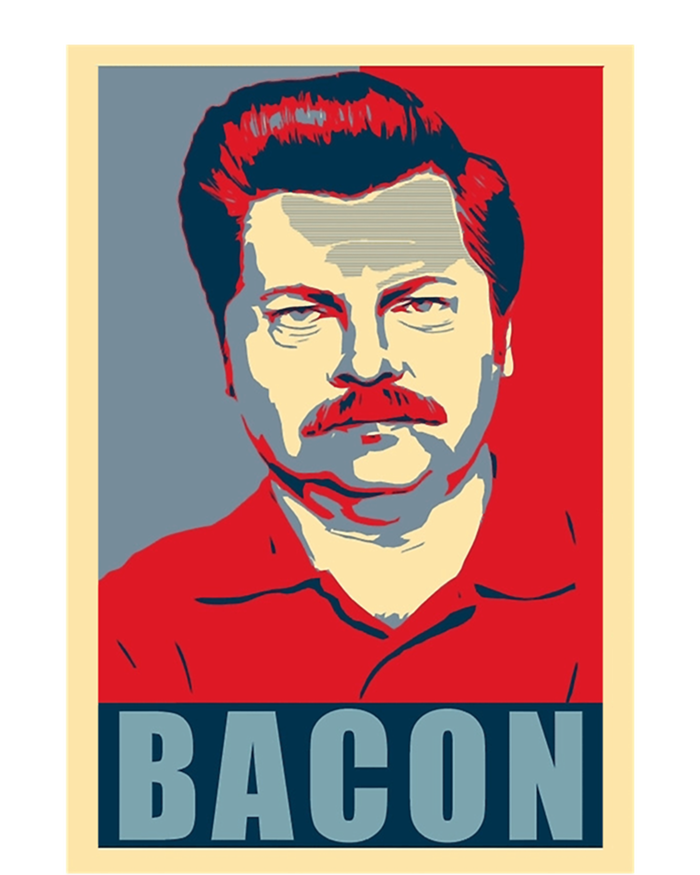 Bacon Ron Hope Swanson Hooded Wearable Blanket