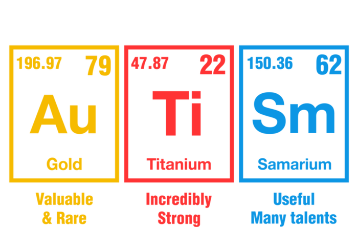 Autism Awareness Elets Periodic Table Asd Gift T-Shirt