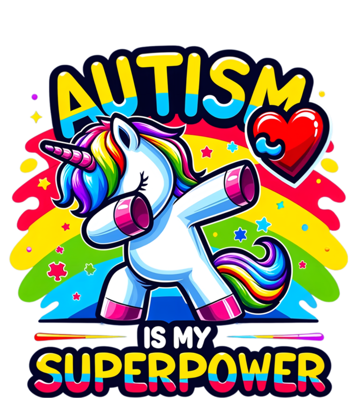 Autism Is My Superpower Dabbing Unicorn Autism Awareness Gift T-Shirt