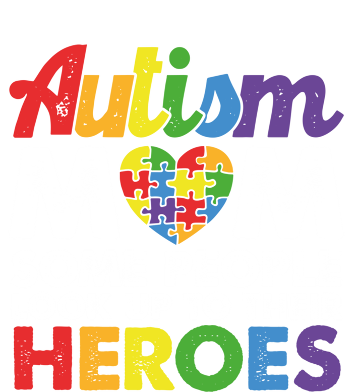 Autism Mom Raising My Hero Autism Awareness Puzzle Heart Cute Gift T-Shirt