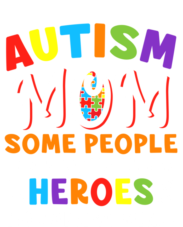 Autism Mom Raising My Son Hero Autism Awareness Ribbon Gift T-Shirt