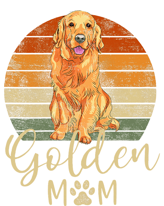 Golden Mom Retro Sunset Golden Retriever Lover Women's Tri-Blend 3/4-Sleeve Raglan Shirt