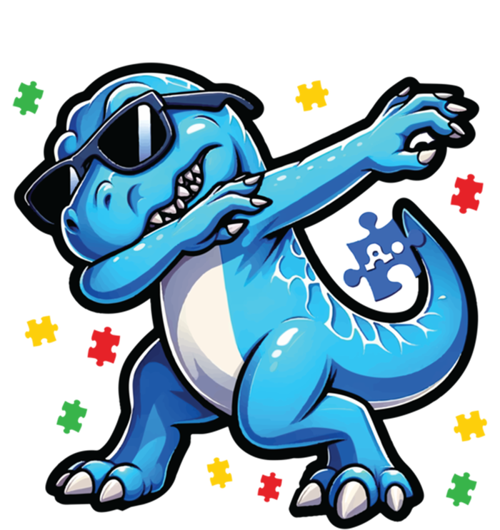 Dabbing Trex Blue Dinosaur Autism Awareness Month Funny Gift Canvas