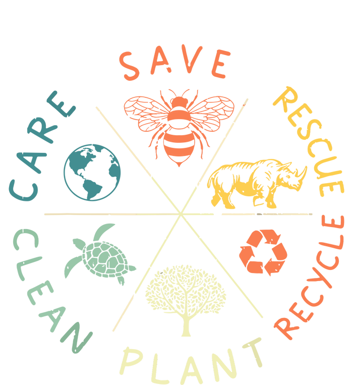 Save Bees Rescue Animals Recycle Plastic Earth Day Vintage Kids Long Sleeve Shirt