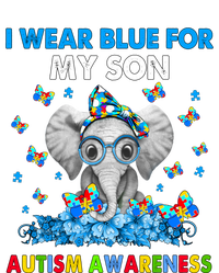 Elephant I Wear Blue For My Son Autism Awareness Cute Gift T-Shirt