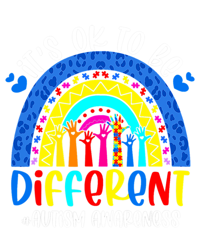 Autism Awareness ItS Ok To Be Different Leopard Rainbow Meaningful Gift Women's T-Shirt