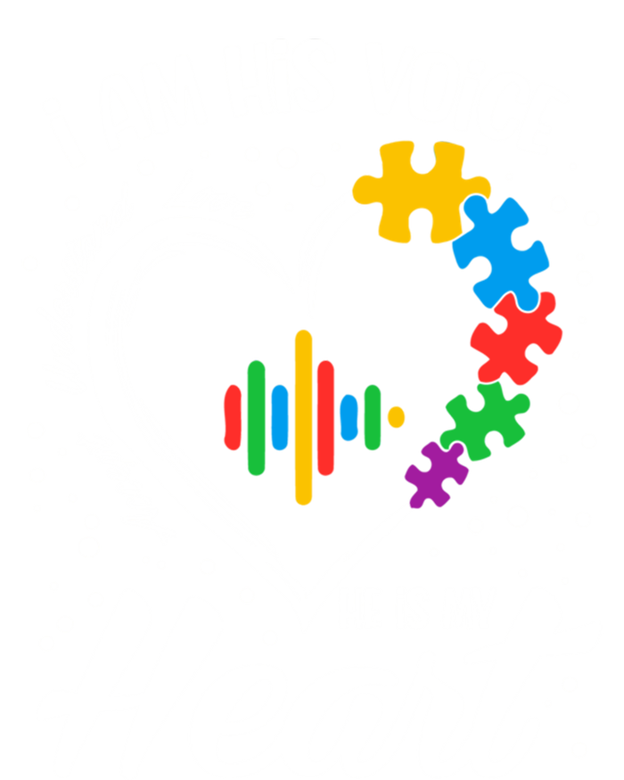 Autism Awareness Mom Gift I Am His Voice He Is My Heart Gift Women's V-Neck T-Shirt