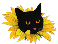 Black Sunflower Cat Cute 12 oz Stainless Steel Tumbler Cup