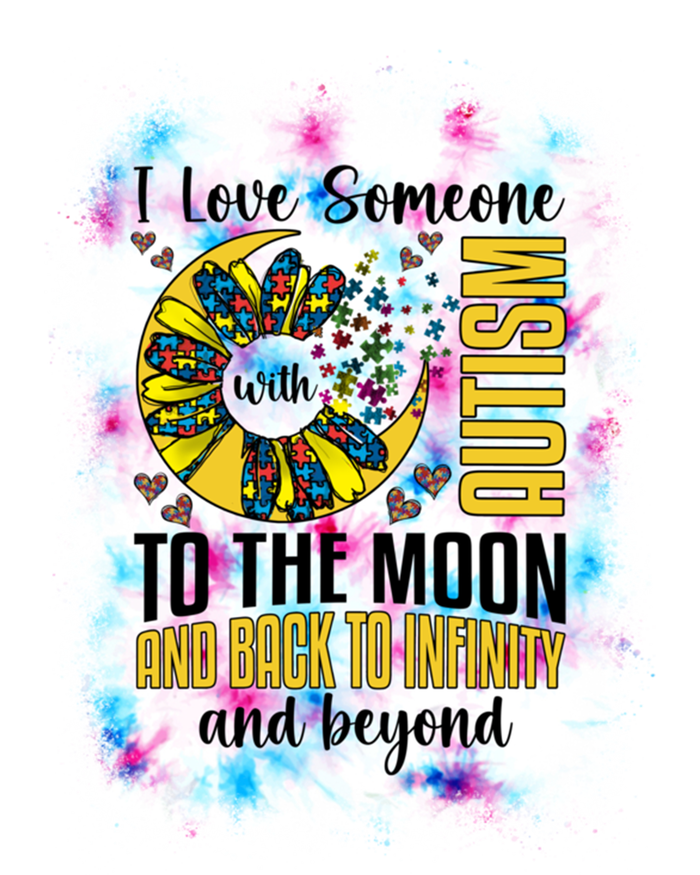 I Love Someone With Autism Moon And Back Support Autism Gift T-Shirt