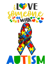 I Love Someone With Autism Puzzle Ribbon Butterfly Awareness Cool Gift Coaster