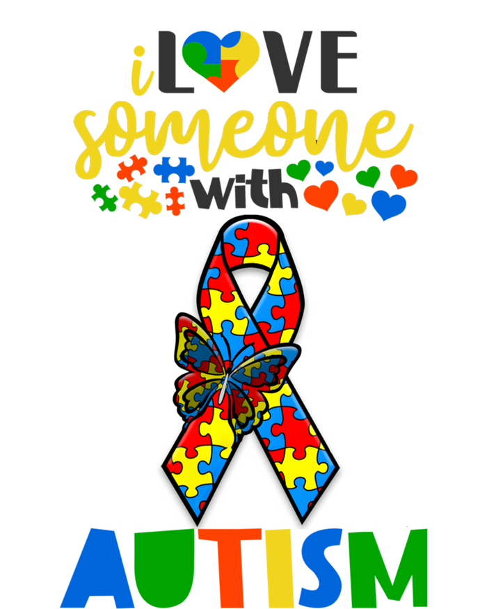 I Love Someone With Autism Puzzle Ribbon Butterfly Awareness Cool Gift Coaster