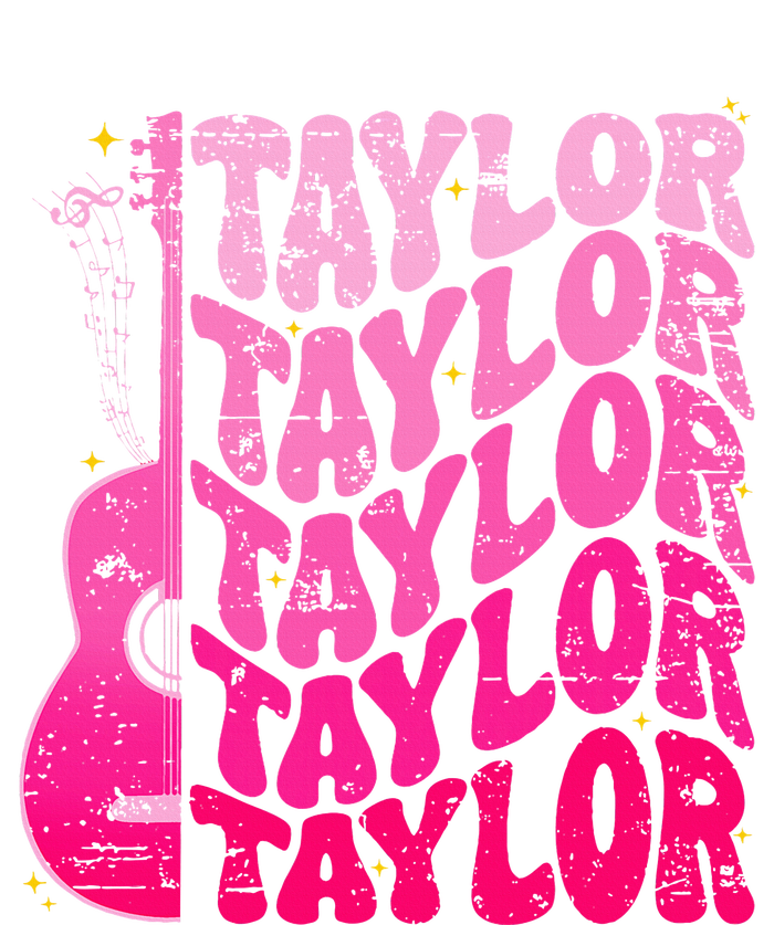 Girl Retro Taylor First Name Personalized Groovy 80S Pink Magnet