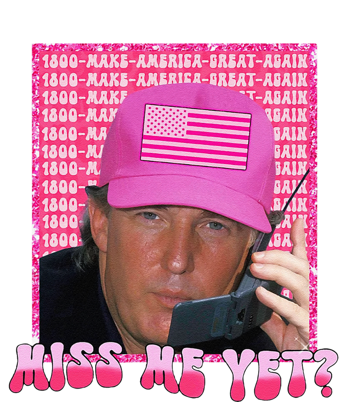 Funny Trump Pink Miss Me Yet Trump 2024 President 2024 Large Microfiber Waffle Golf Towel