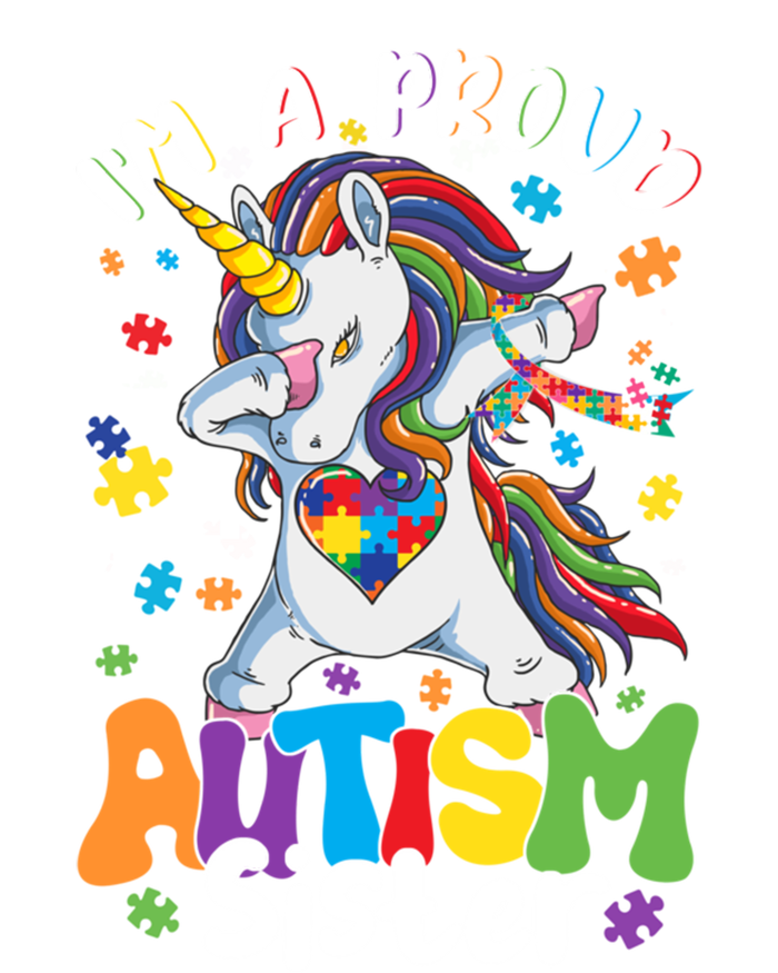 IM A Proud Sister Dabbing Unicorn Autism Awareness Puzzle Gift Tie-Dye Long Sleeve Shirt