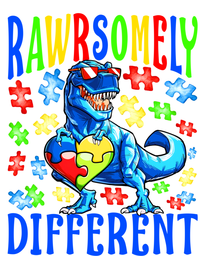 Rawrsomely Different Dinosaur Autism Awareness Puzzle Gift Insulated Varsity Jacket