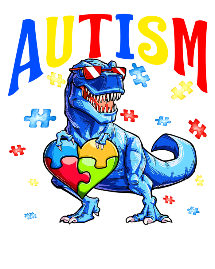 Autism Is My Super Power Autism Awareness Dinosaur Gift Women's V-Neck T-Shirt