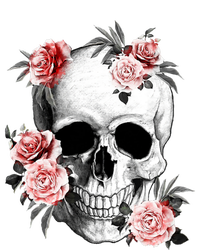 Floral Sugar Skull Rose Flowers Mycologist Gothic Goth T-Shirt