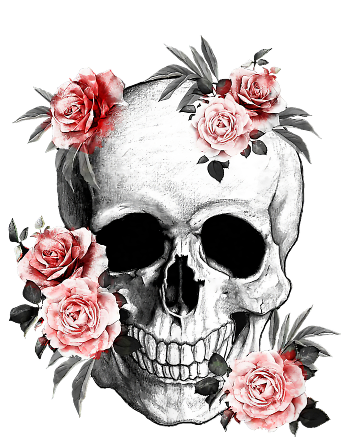 Floral Sugar Skull Rose Flowers Mycologist Gothic Goth T-Shirt