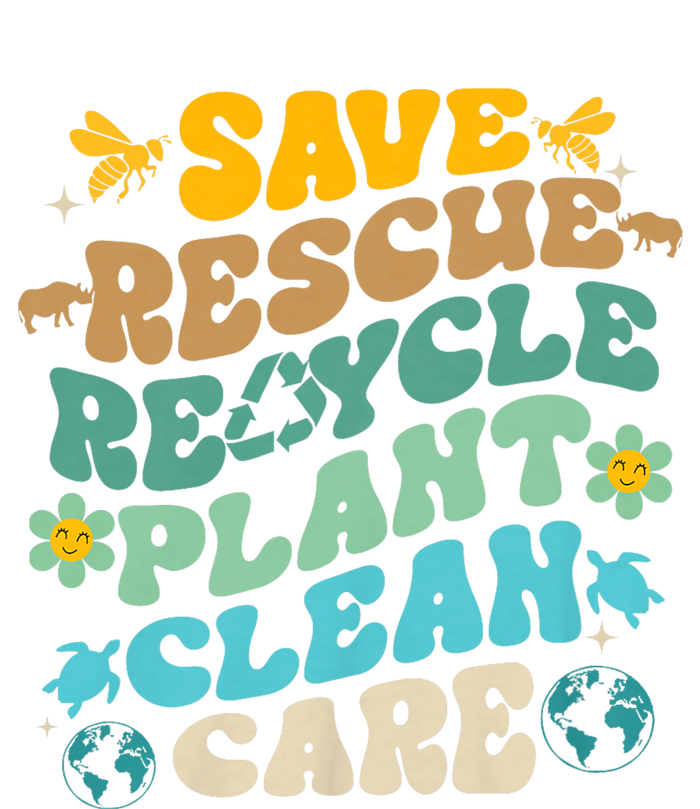 Retro Groovy Save Bees Rescue Animals Recycle Fun Earth Day T-Shirt