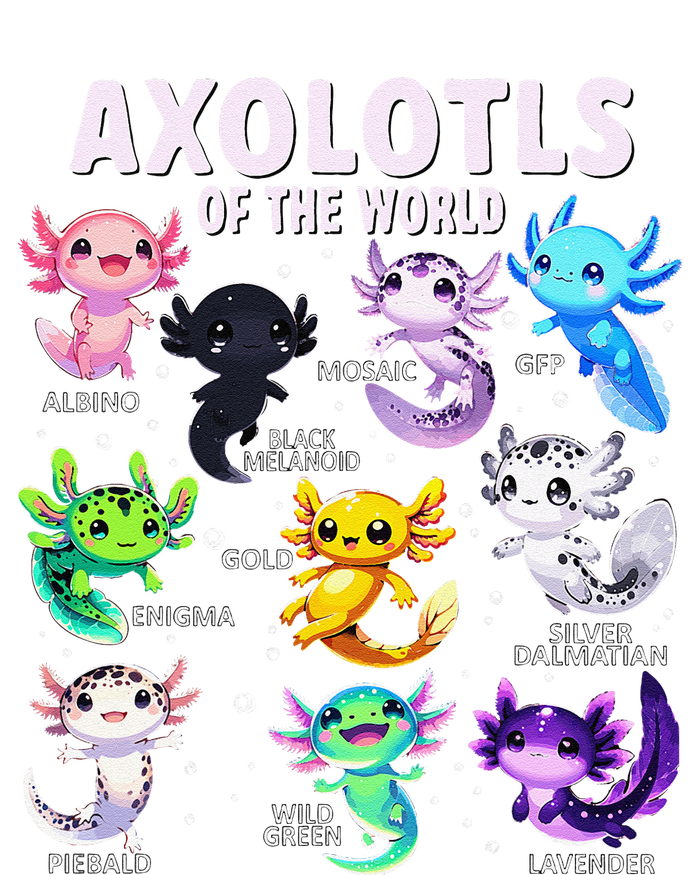 Axolotl Kawaii Axolotls Of The World Axolotl Animals Softstyle Adult Sport Polo