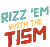 Funny Rizz Em With The Tism Meme Autistic Quote Funny Gift Striped Beanie with Solid Band