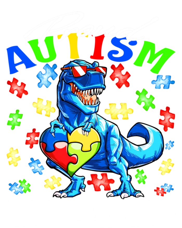 Proud Autism Dad Dinosaur Autism Awareness Gift Women's Racerback Tank