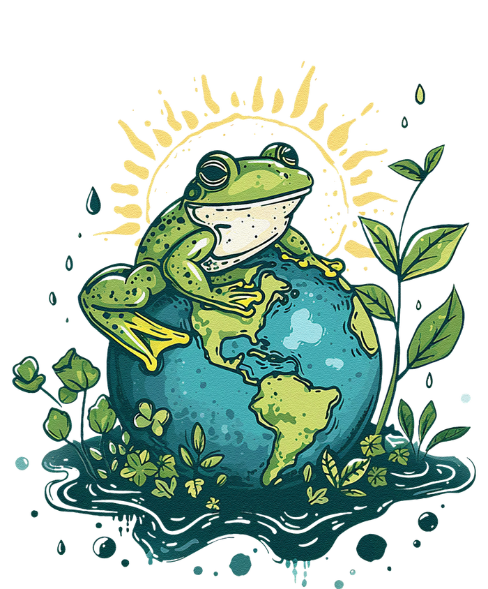 Frog Earth Day Frog Earth Day Green Themed Ladies Essential Flowy Tank