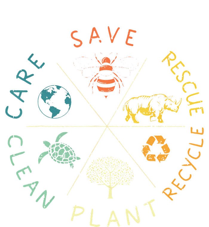 Save Bees Rescue Animals Recycle Plastic Earth Day Vintage Tie-Dye T-Shirt